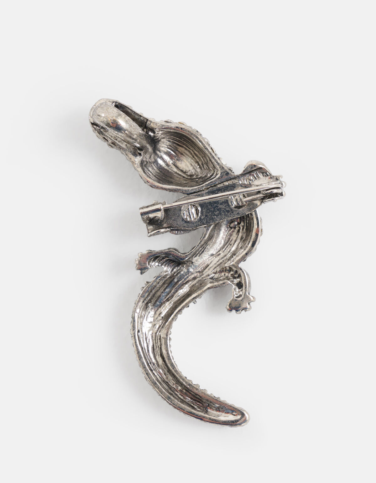 Mini-Kroko-Brosche Silber SHOEBY ACCESSOIRES