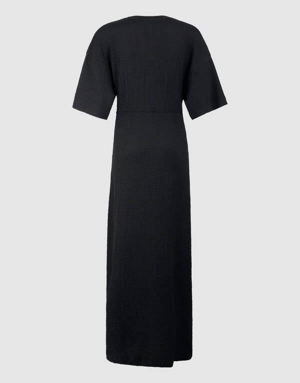 Organisches Crinkle Maxikleid Schwarz SHOEBY WOMEN