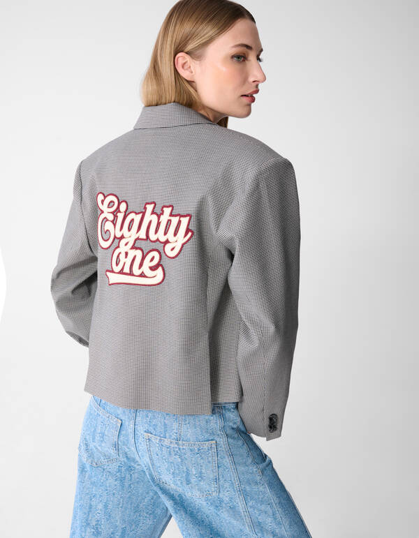 Sportlicher Oversized Karo-Blazer Grau SHOEBY WOMEN