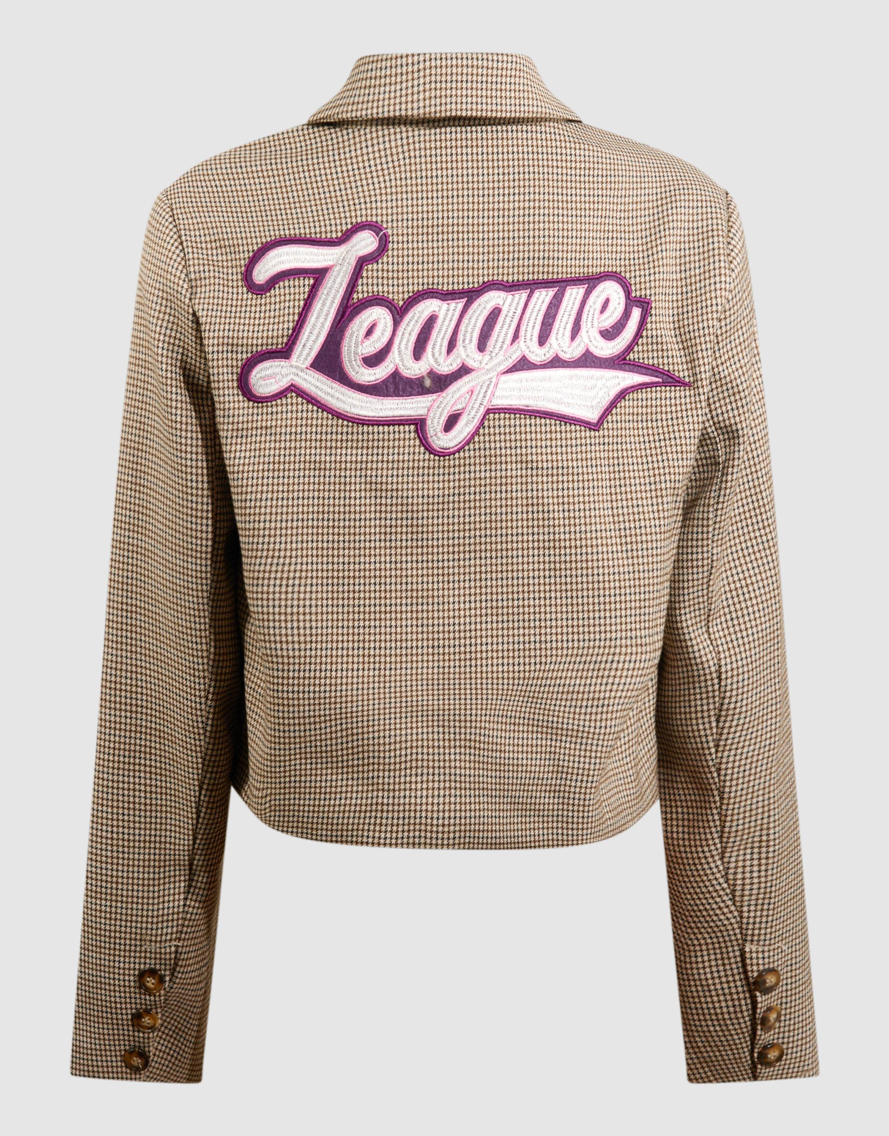 Cropped-Blazer mit Karomuster Hellbraun SHOEBY GIRLS