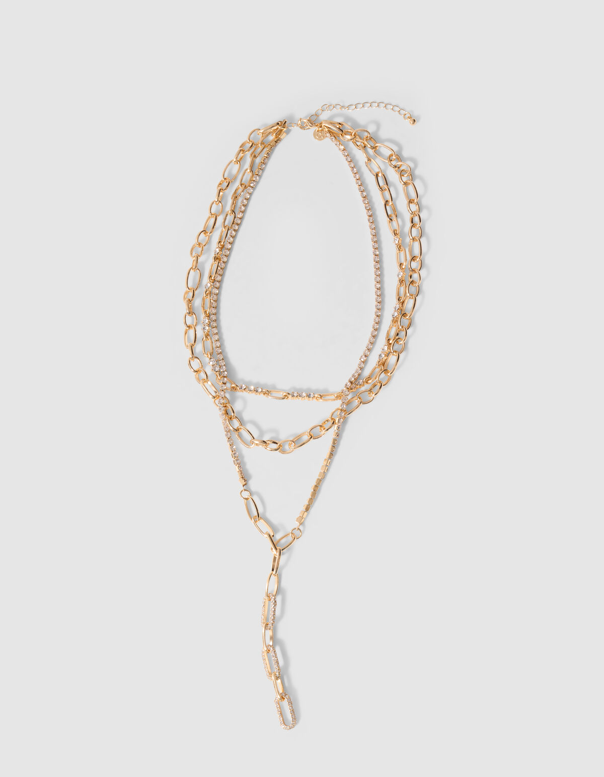 Triple Layer Strass Kette Gold SHOEBY ACCESSOIRES