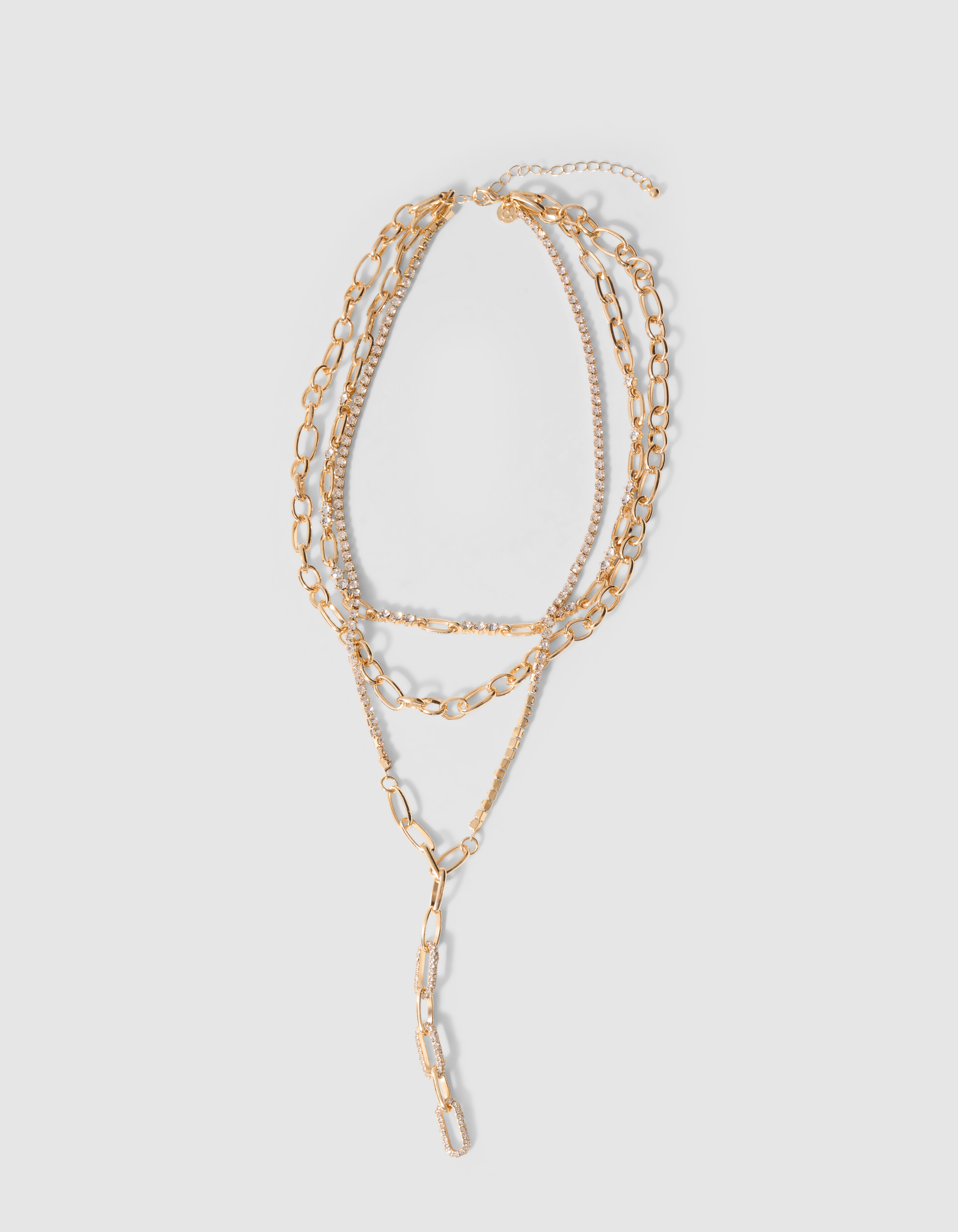 Triple Layer Strass Kette Gold SHOEBY ACCESSOIRES