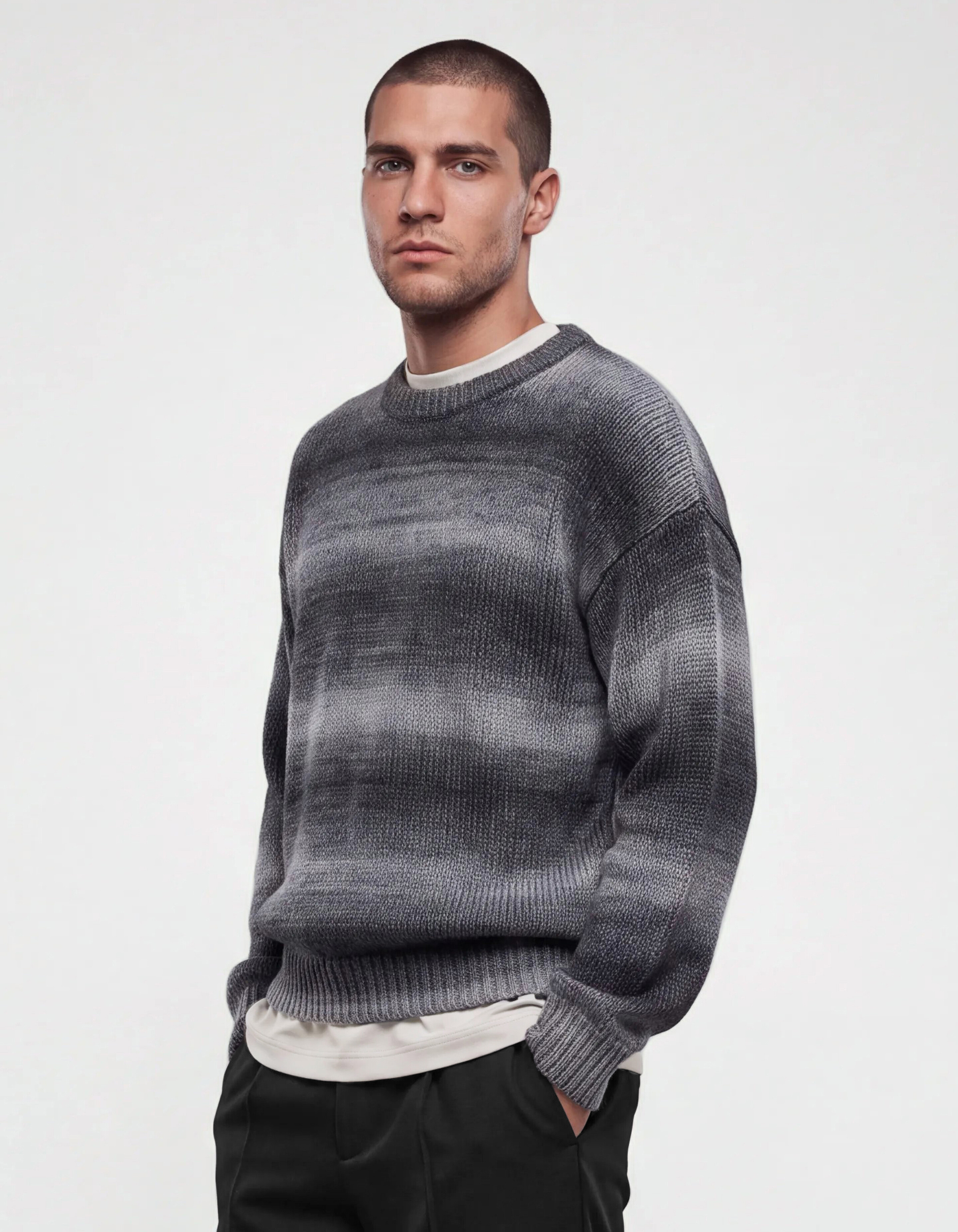 Gradient Strickpullover Grau SHOEBY MEN