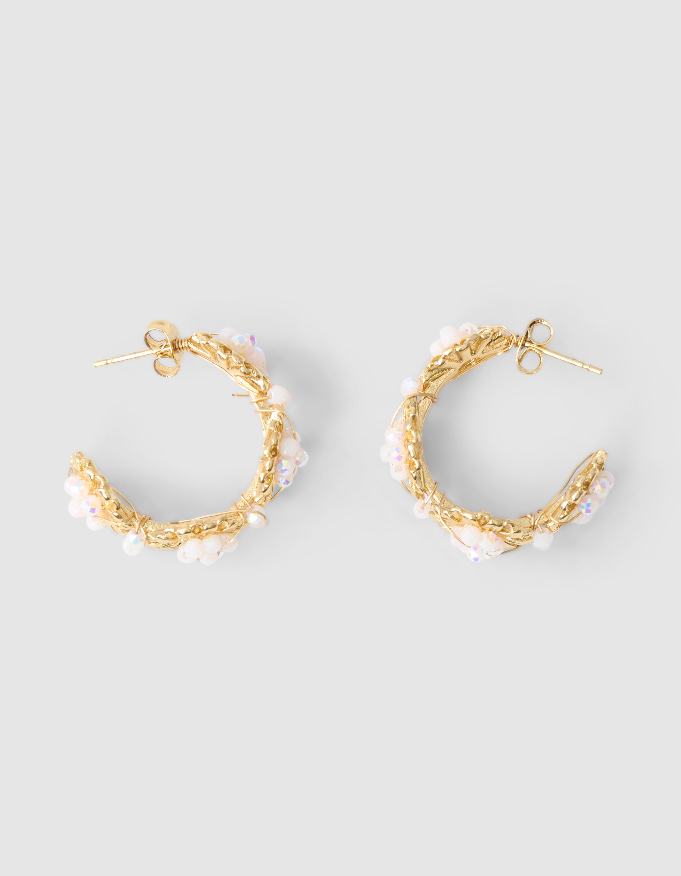 Perlenblumen-Ohrringe Gold SHOEBY ACCESSOIRES