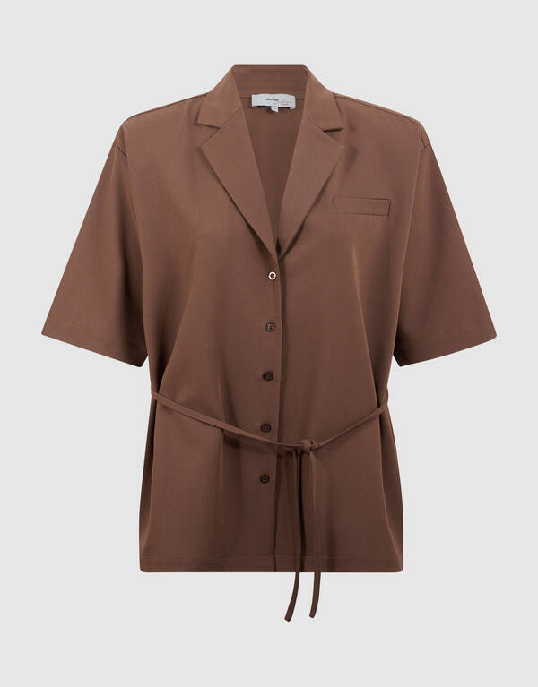 &Uuml;bergro&szlig;e Blazerbluse Braun von Fred SHOEBY WOMEN