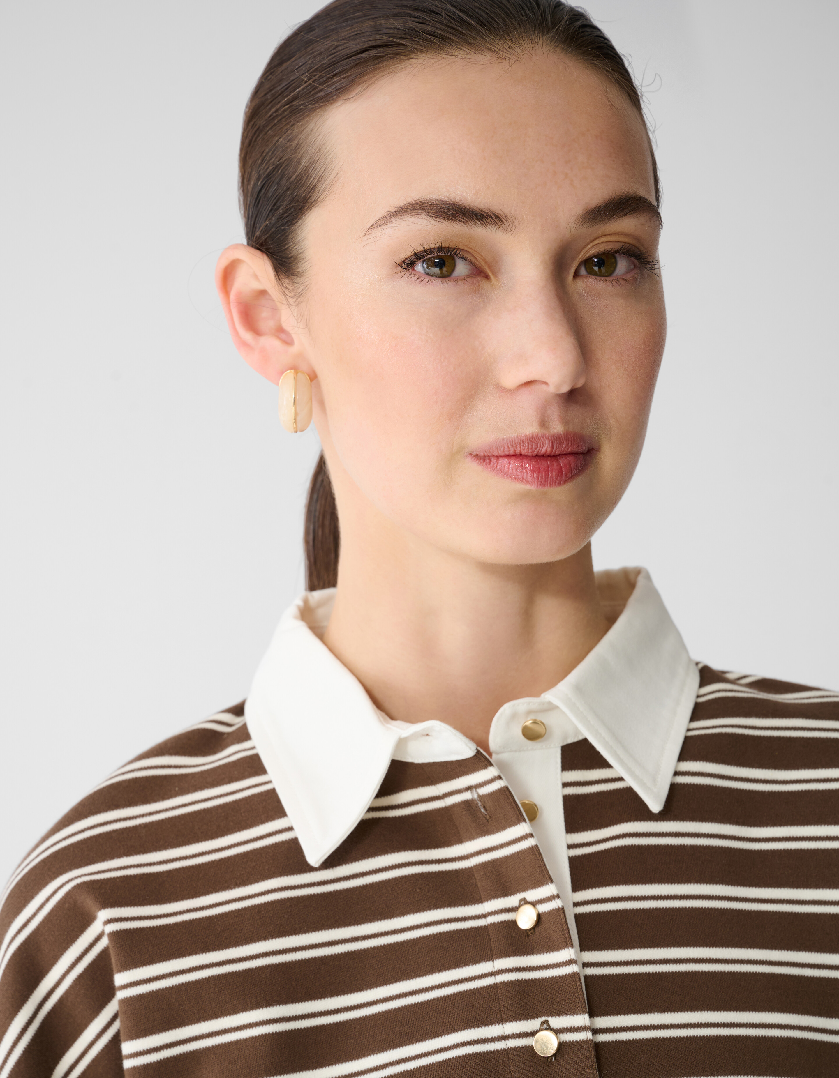 Halbkreis-Ohrringe Gebrochenes Wei&szlig; SHOEBY ACCESSOIRES