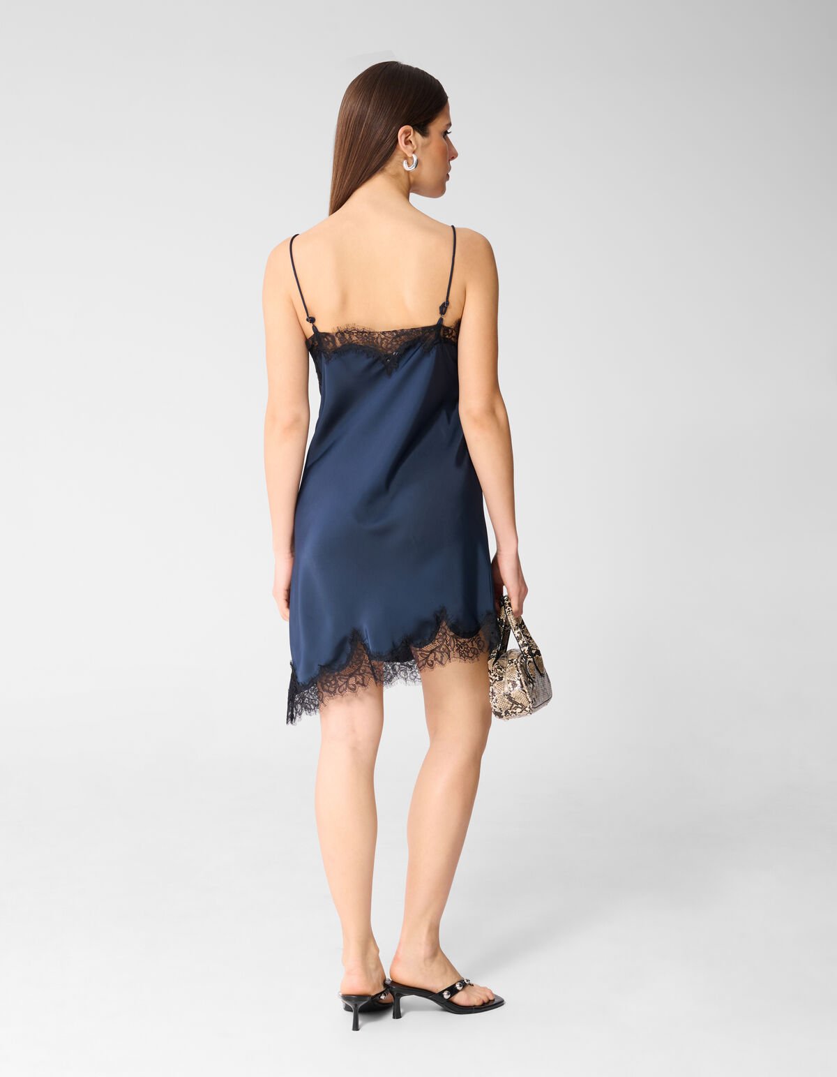 Asymmetrische Kanten Mini Kleid Dunkelblau SHOEBY WOMEN