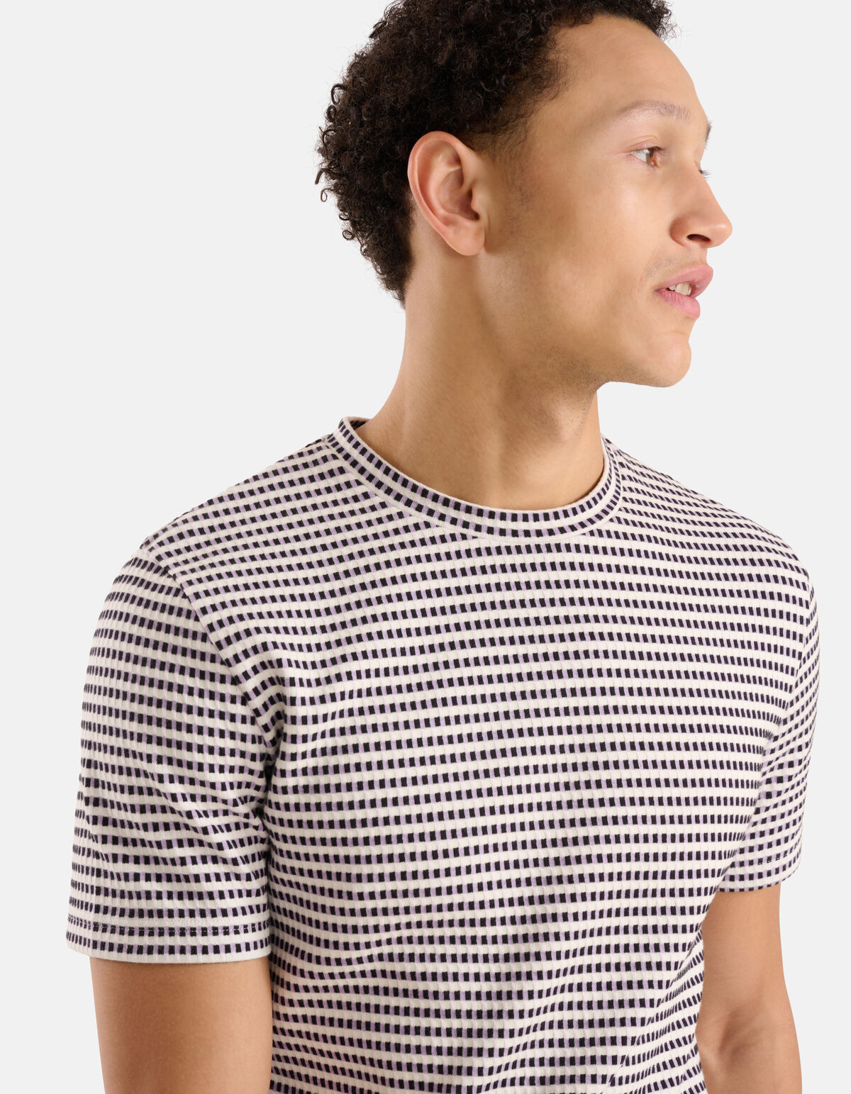 Struktur-T-Shirt Hellviolett SHOEBY MEN