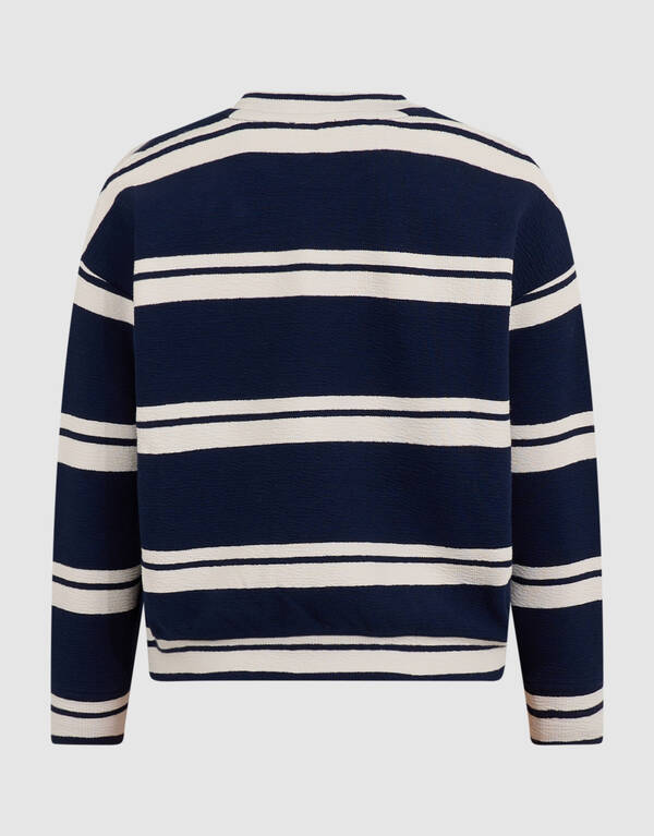 Varsity Stripe Sweater Donkerblauw SHOEBY BOYS