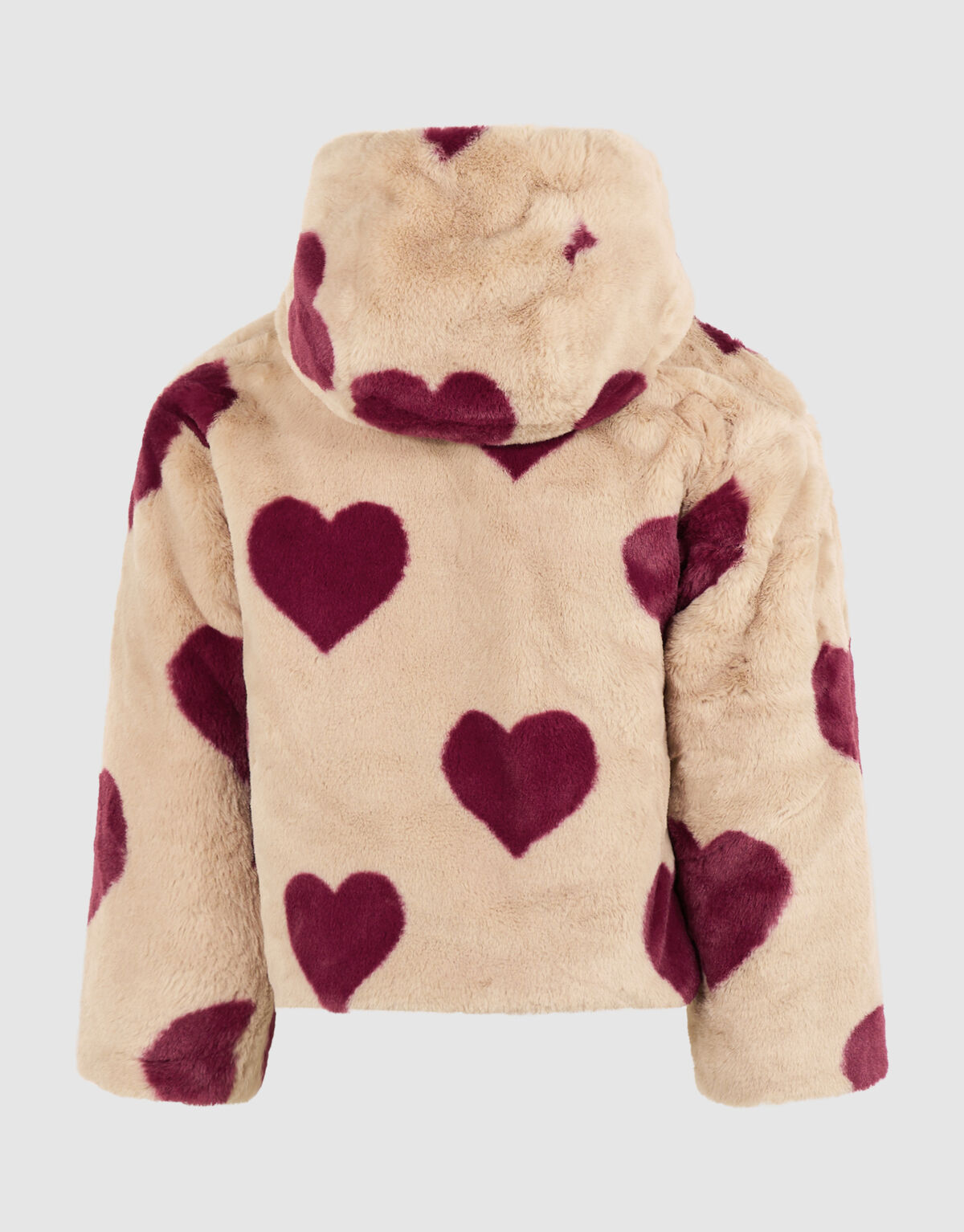 braune Winterjacke mit Herzmuster SHOEBY GIRLS