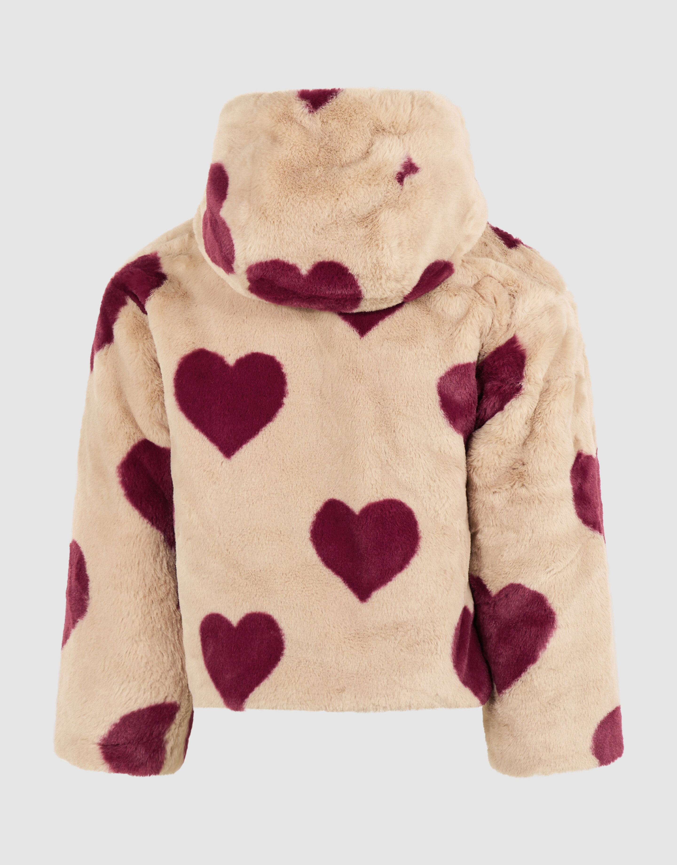 braune Winterjacke mit Herzmuster SHOEBY GIRLS