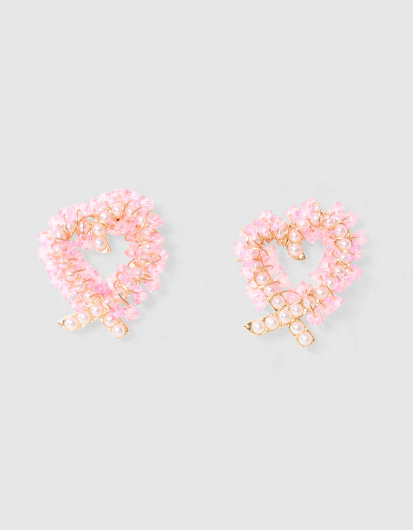 Heart Beads Ohrringe Rosa SHOEBY ACCESSOIRES