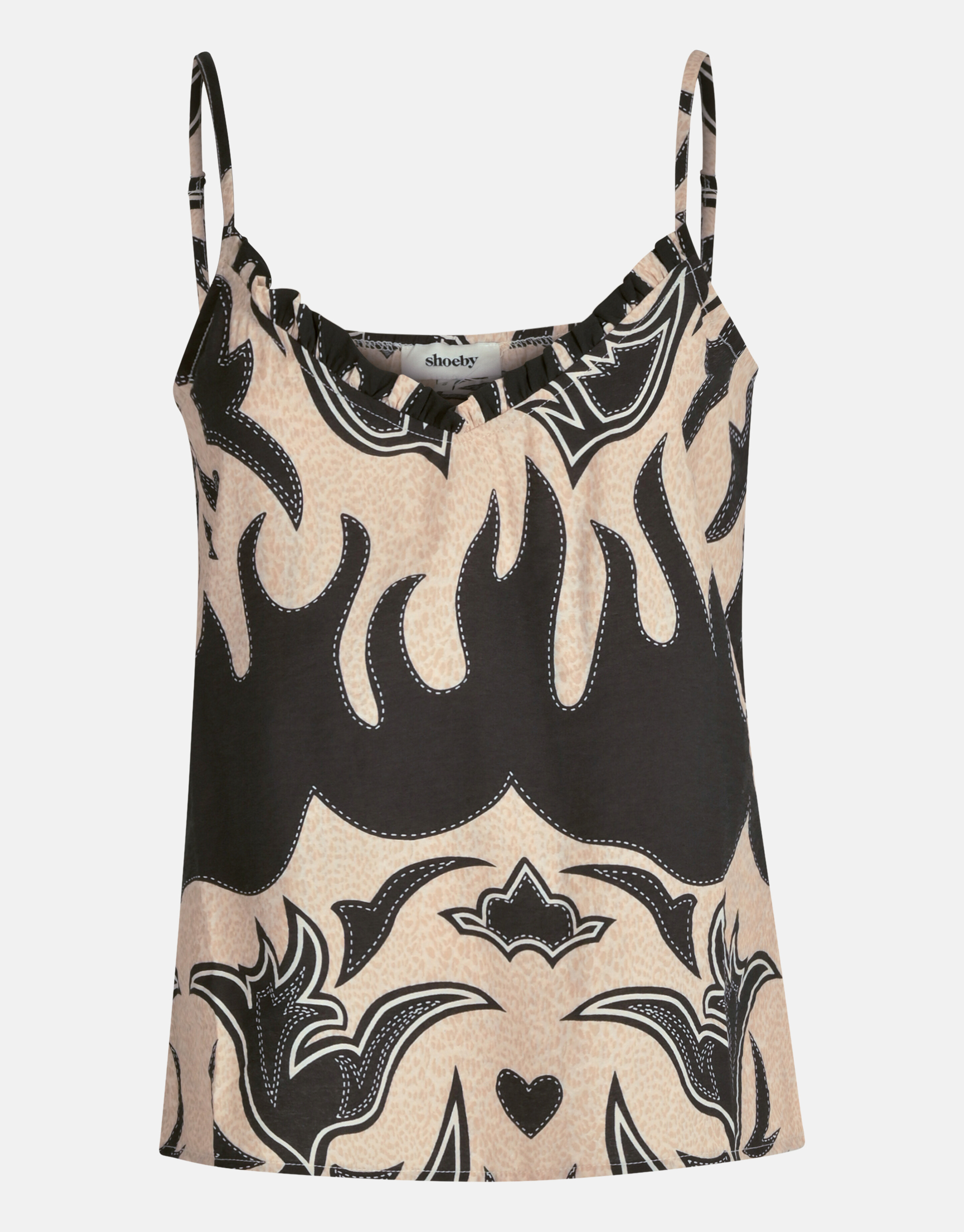 Artwork Singlet Schwarz/Beige SHOEBY WOMEN