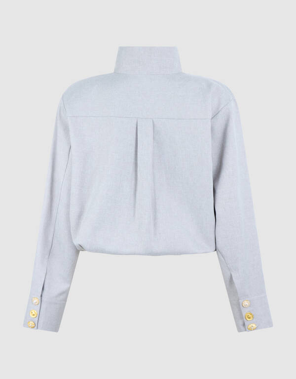 Bluse mit ausgefallenen Kn&ouml;pfen Grau SHOEBY WOMEN