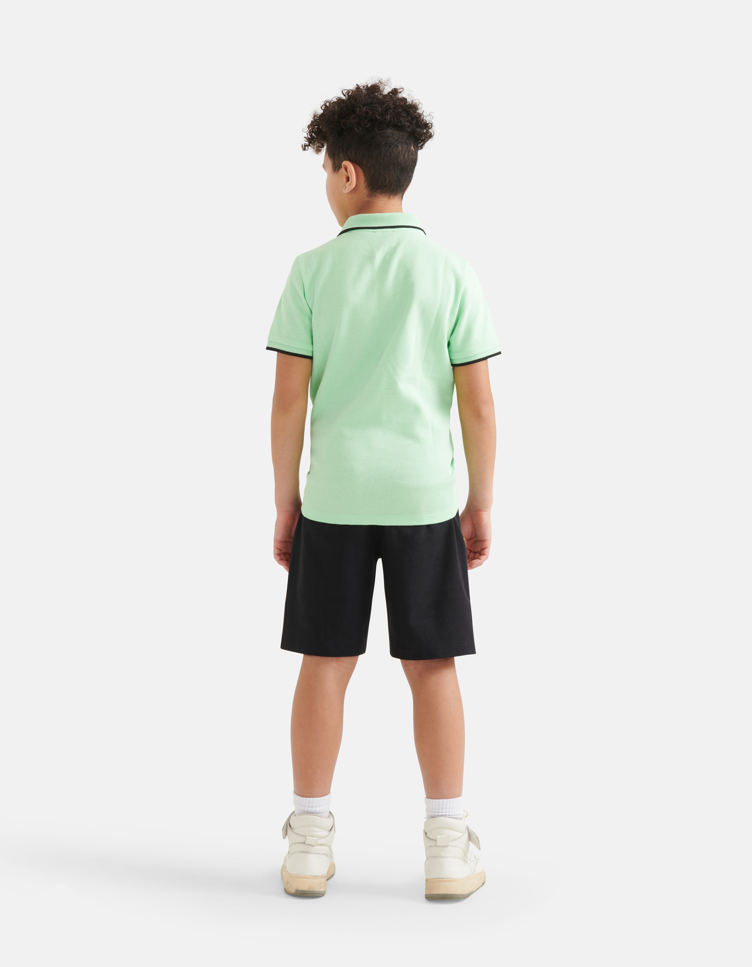 Struktur Zipper Polo Hellgrün SHOEBY BOYS