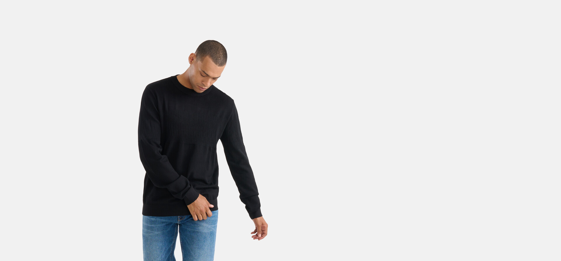 Strukturierter Pullover Schwarz SHOEBY MEN