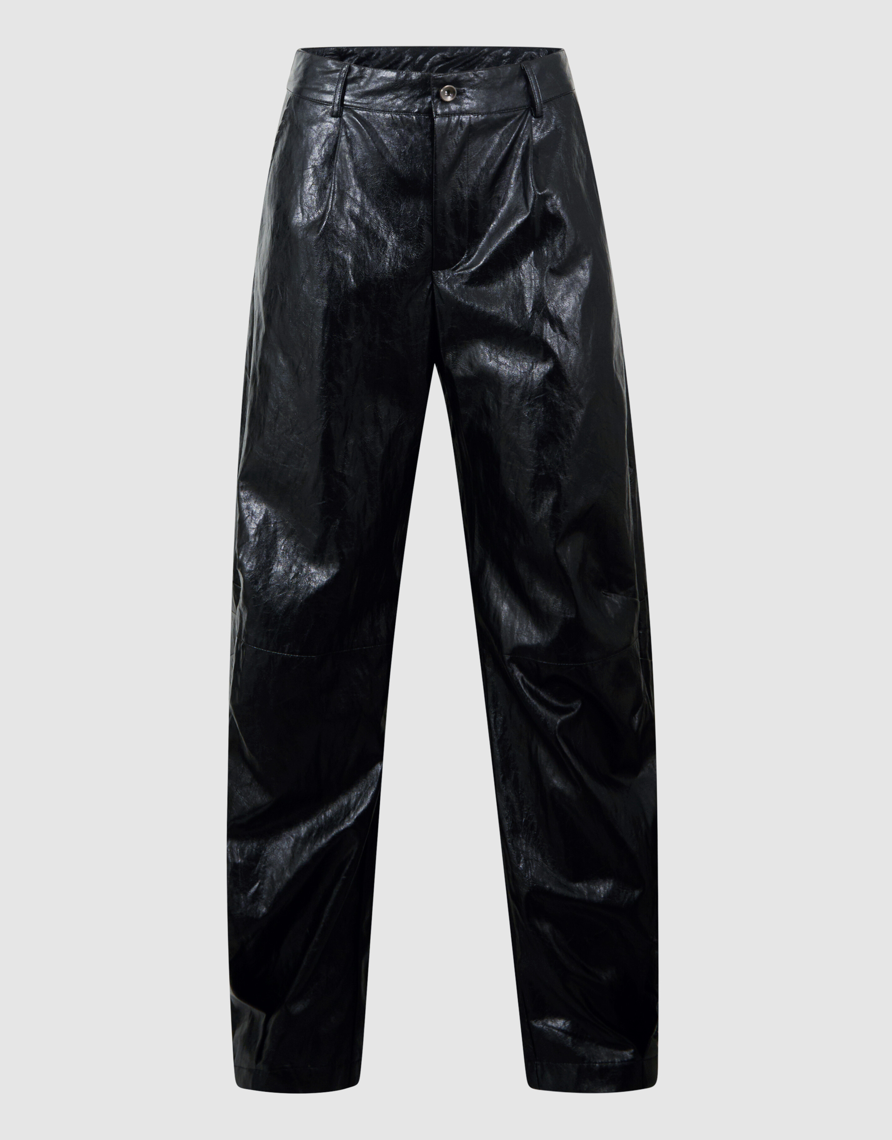 Vegane Leder-Barrel-Fit-Hose Schwarz von Monica SHOEBY WOMEN