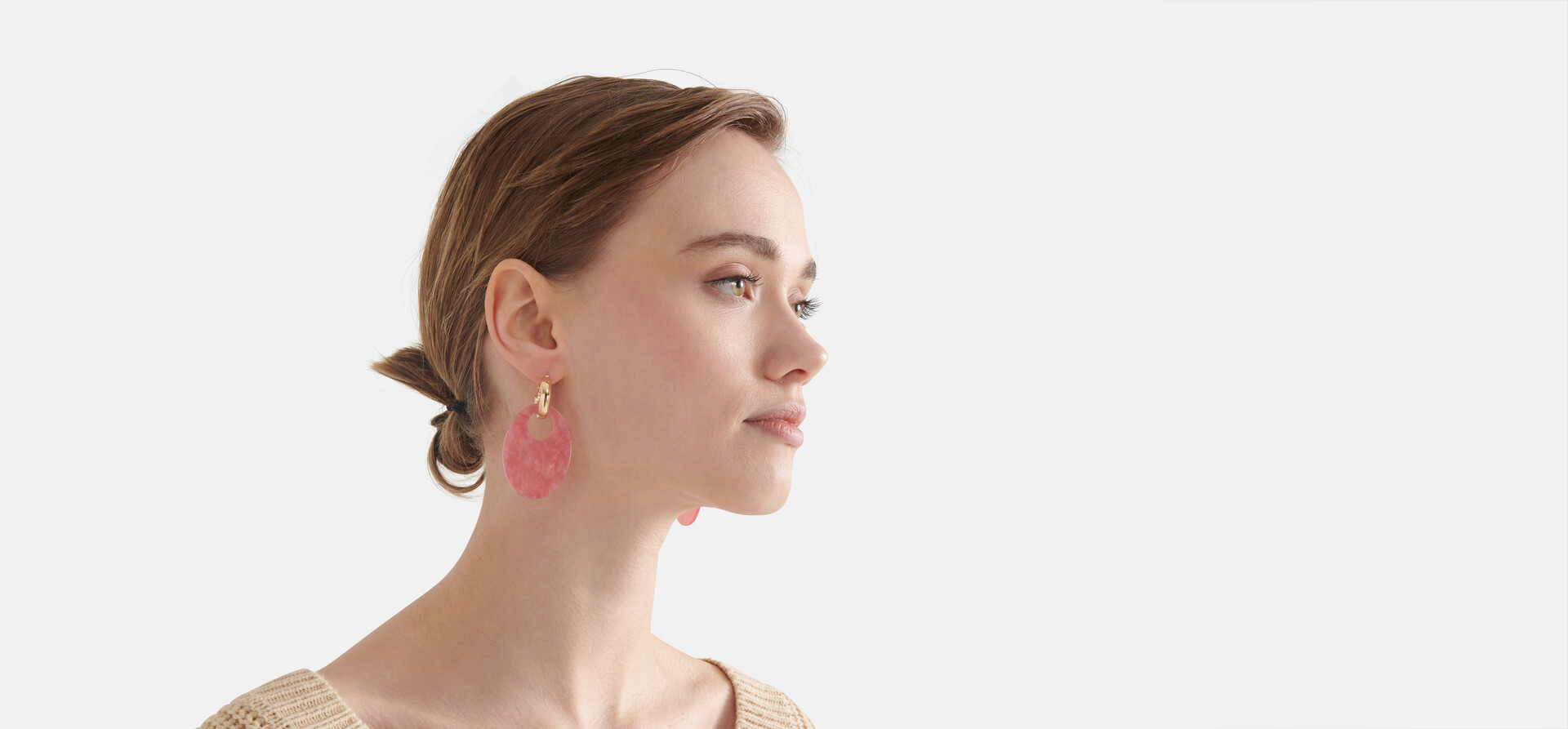 Ovale Ohrringe Rosa SHOEBY ACCESSOIRES