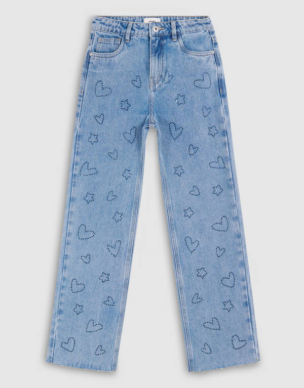 Strass Straight Fit Jeans Dunkelblau SHOEBY GIRLS