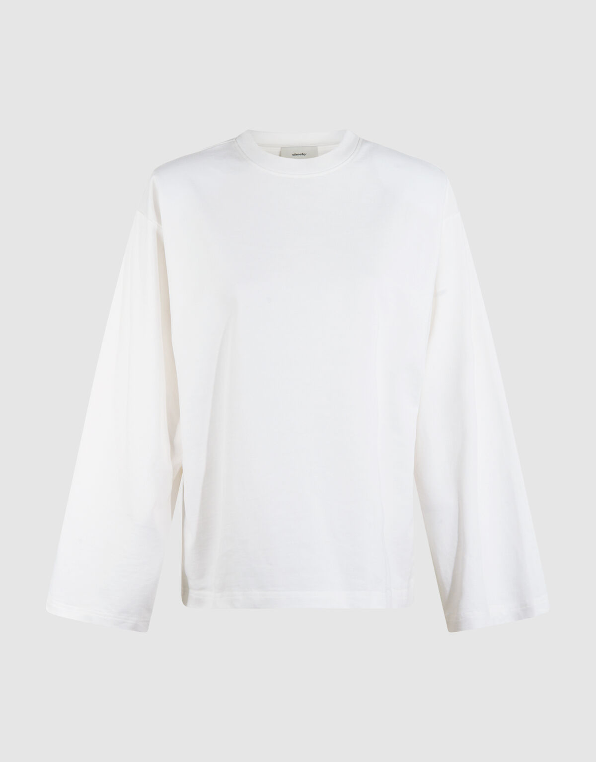 Oversized Basic Longsleeve Top Wei&szlig; SHOEBY WOMEN