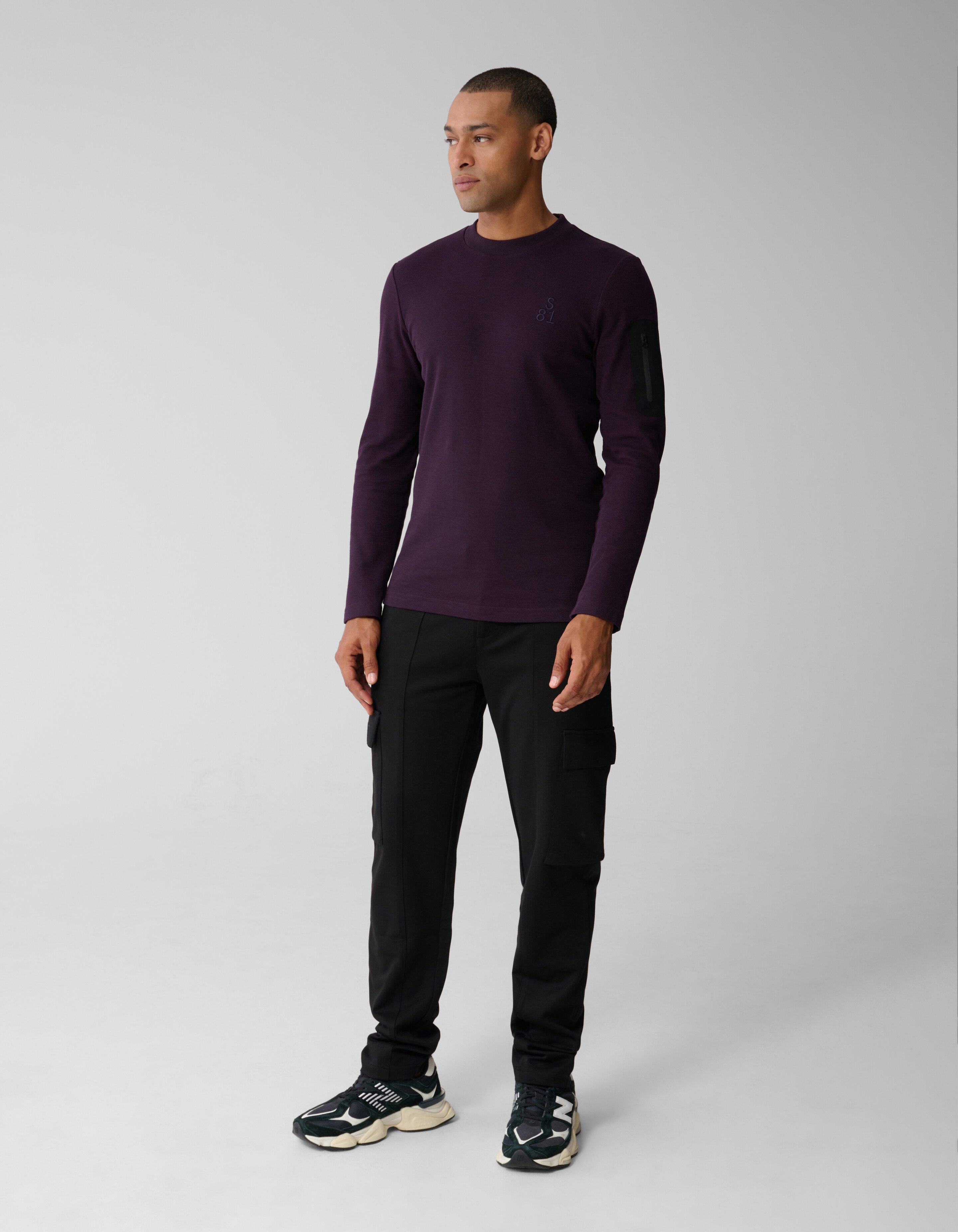 Structure Pocket T-Shirt Dunkelrot SHOEBY MEN