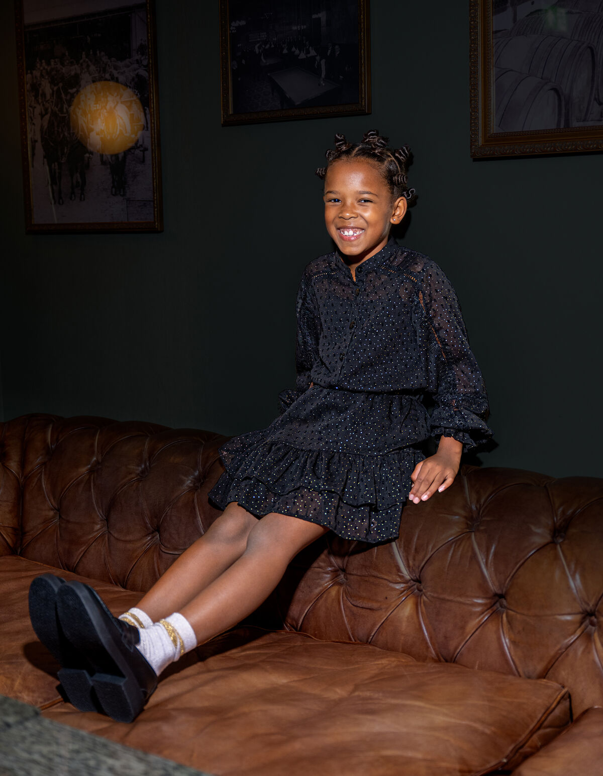 Chiffonkleid mit Tupfen Schwarz SHOEBY GIRLS