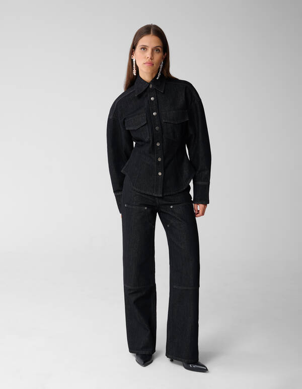 Gerade geschnittene Zimmermannsjeans Schwarz SHOEBY WOMEN