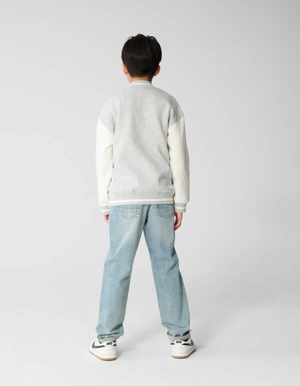 Varsity Bomber Sweatjacke Hellgrau SHOEBY BOYS