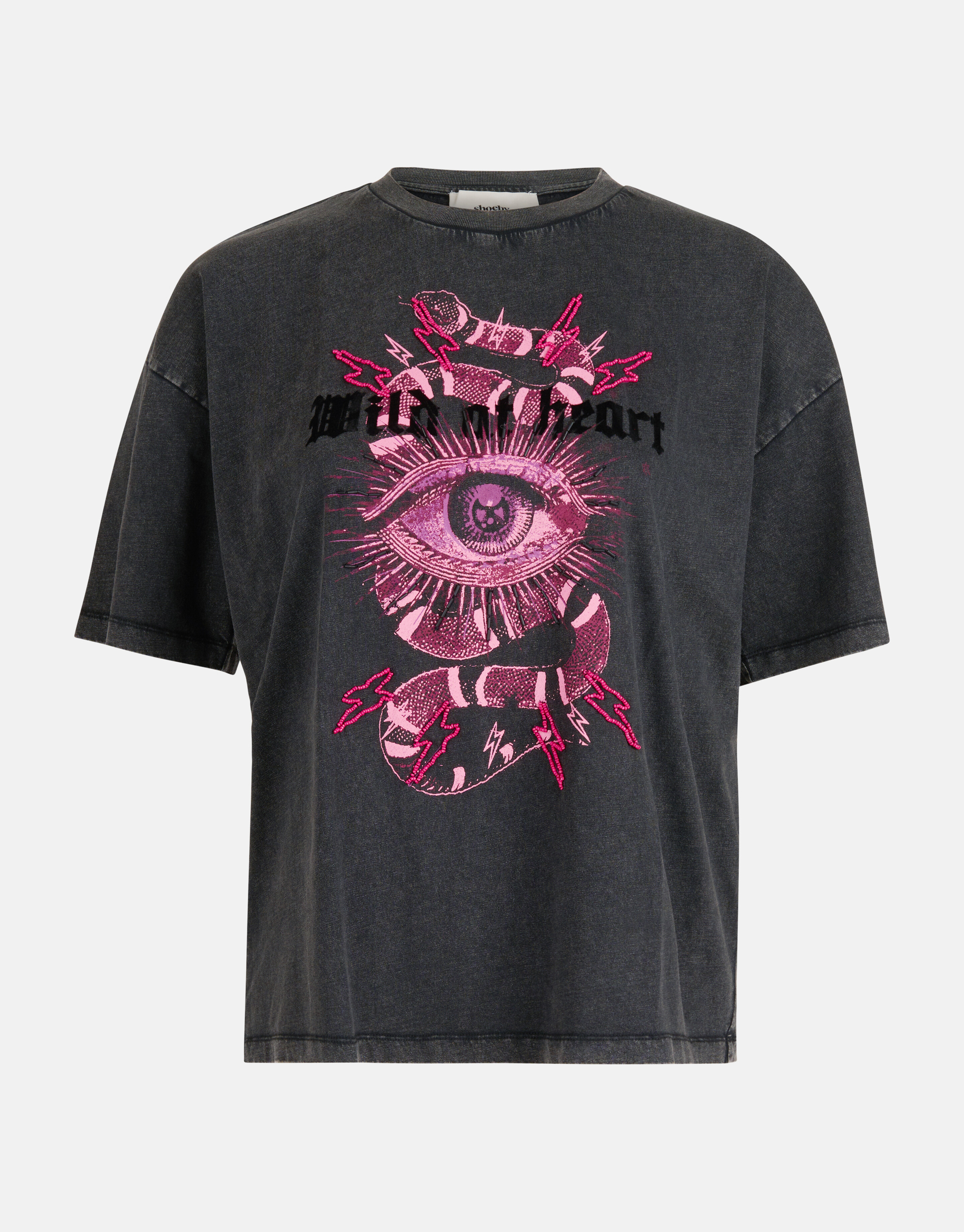 T-Shirt mit Artwork Dunkelgrau SHOEBY WOMEN