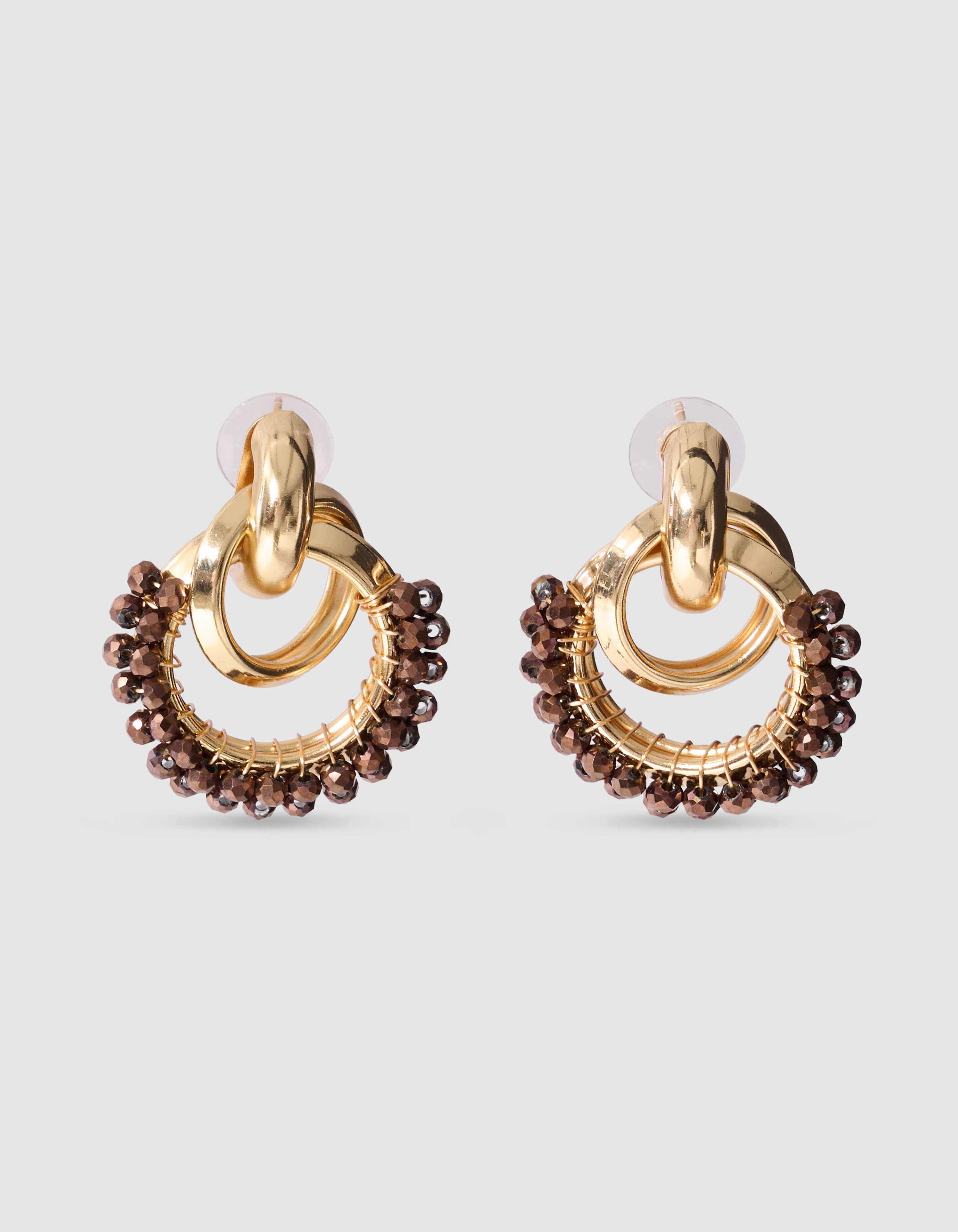 Perlenohrringe Gold/Grau SHOEBY ACCESSOIRES