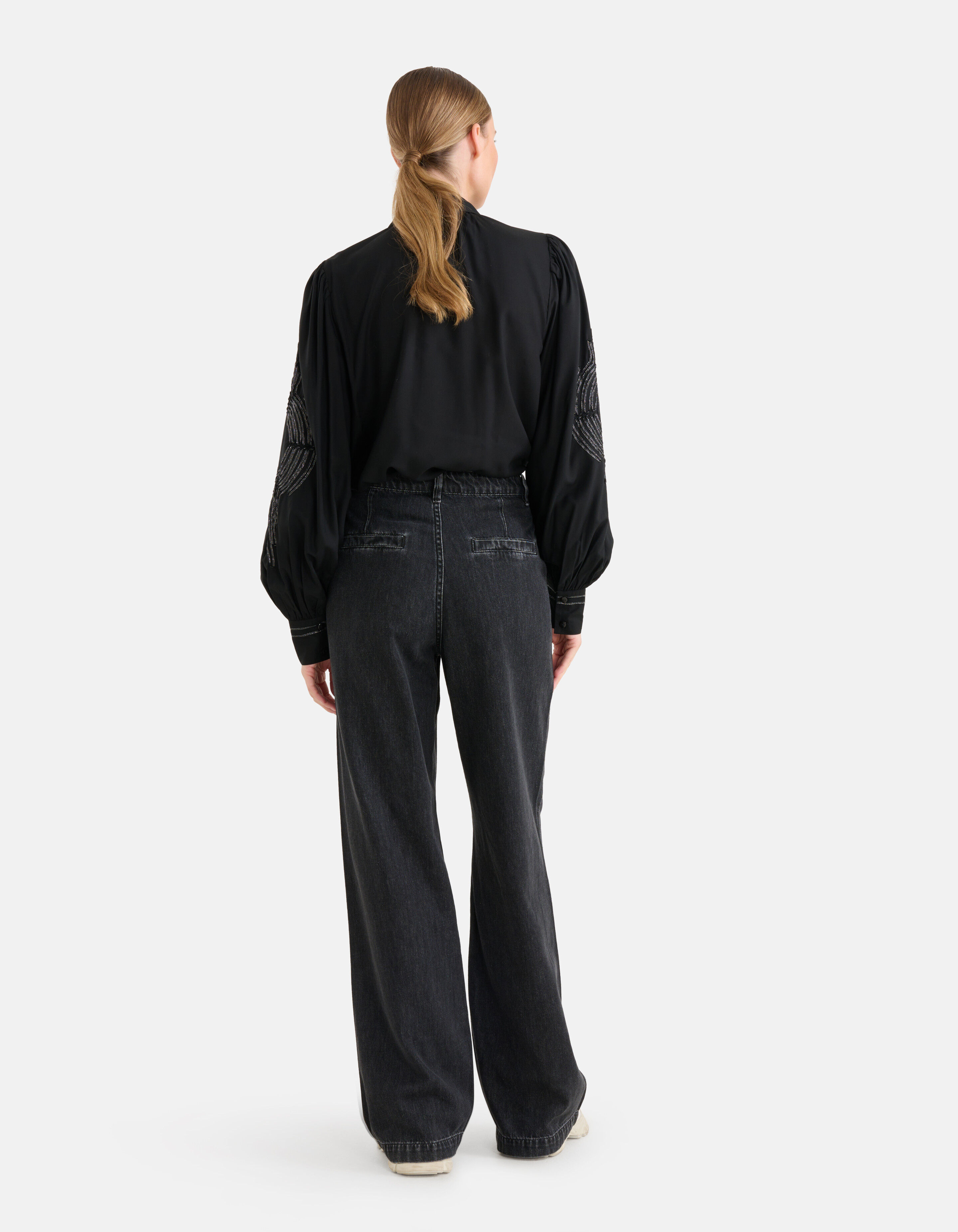 Lurex-Band-Bluse Schwarz SHOEBY WOMEN