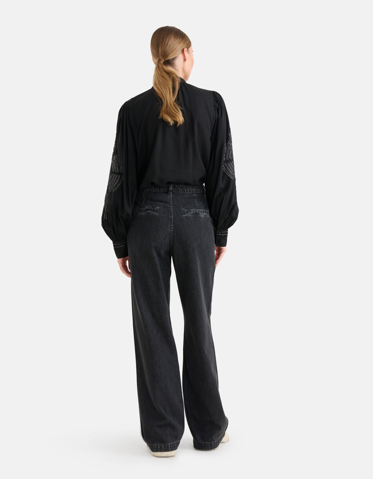Lurex-Band-Bluse Schwarz SHOEBY WOMEN