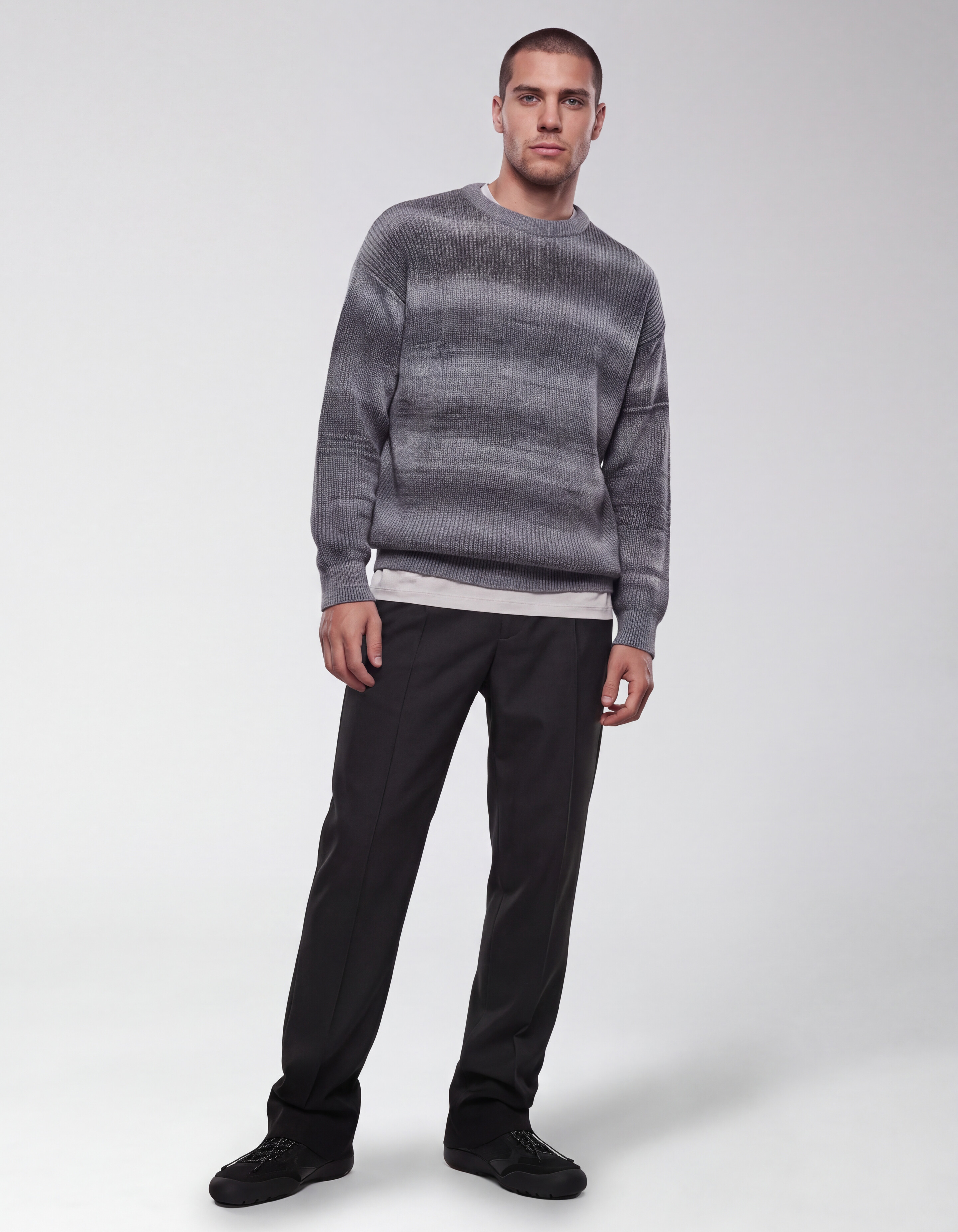 Gradient Strickpullover Grau SHOEBY MEN