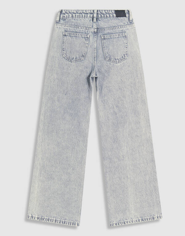 Rose Stud Weitbein-Jeans Hellgrau SHOEBY GIRLS