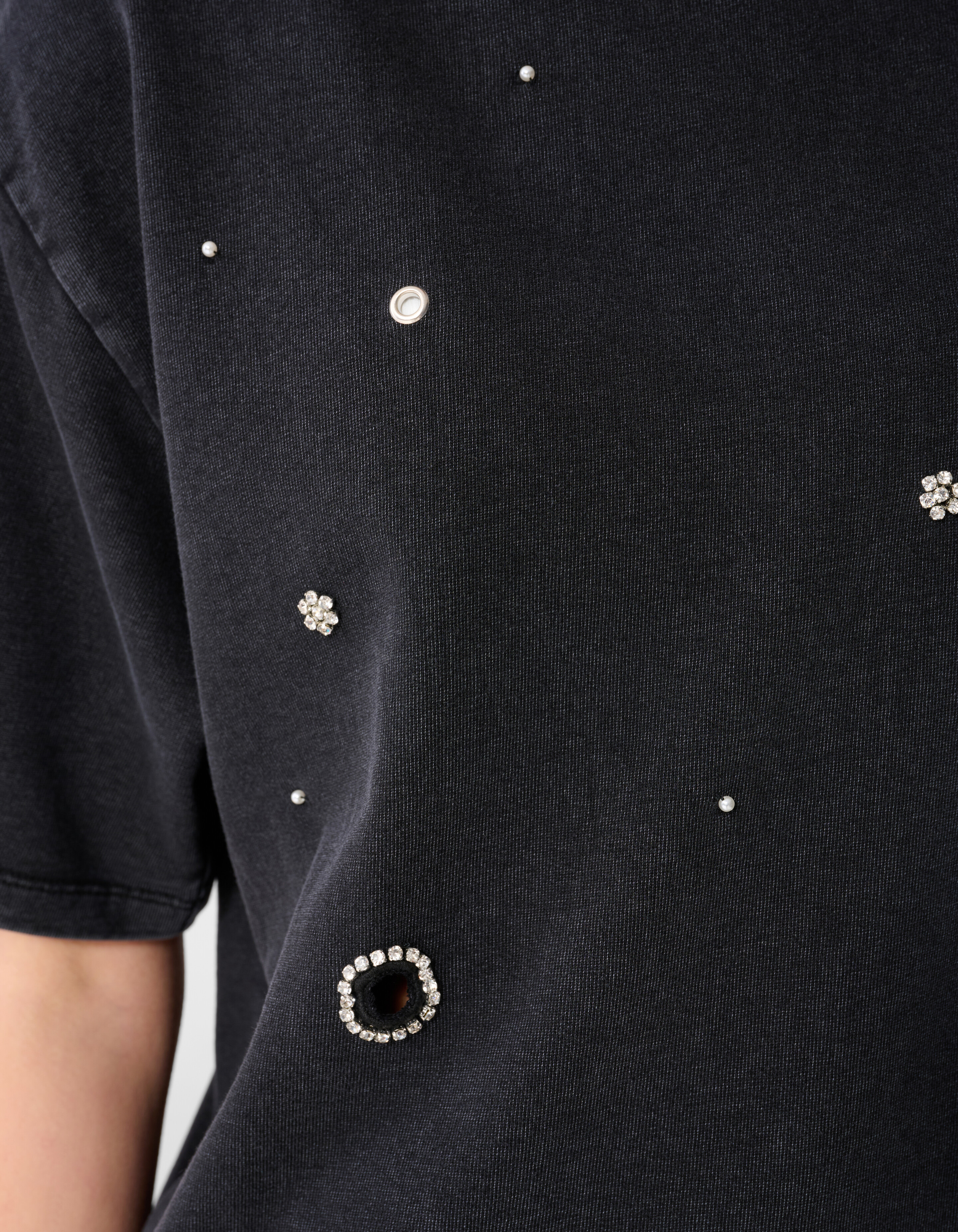 &Uuml;bergro&szlig;es verziertes T-Shirt Dunkelgrau SHOEBY WOMEN