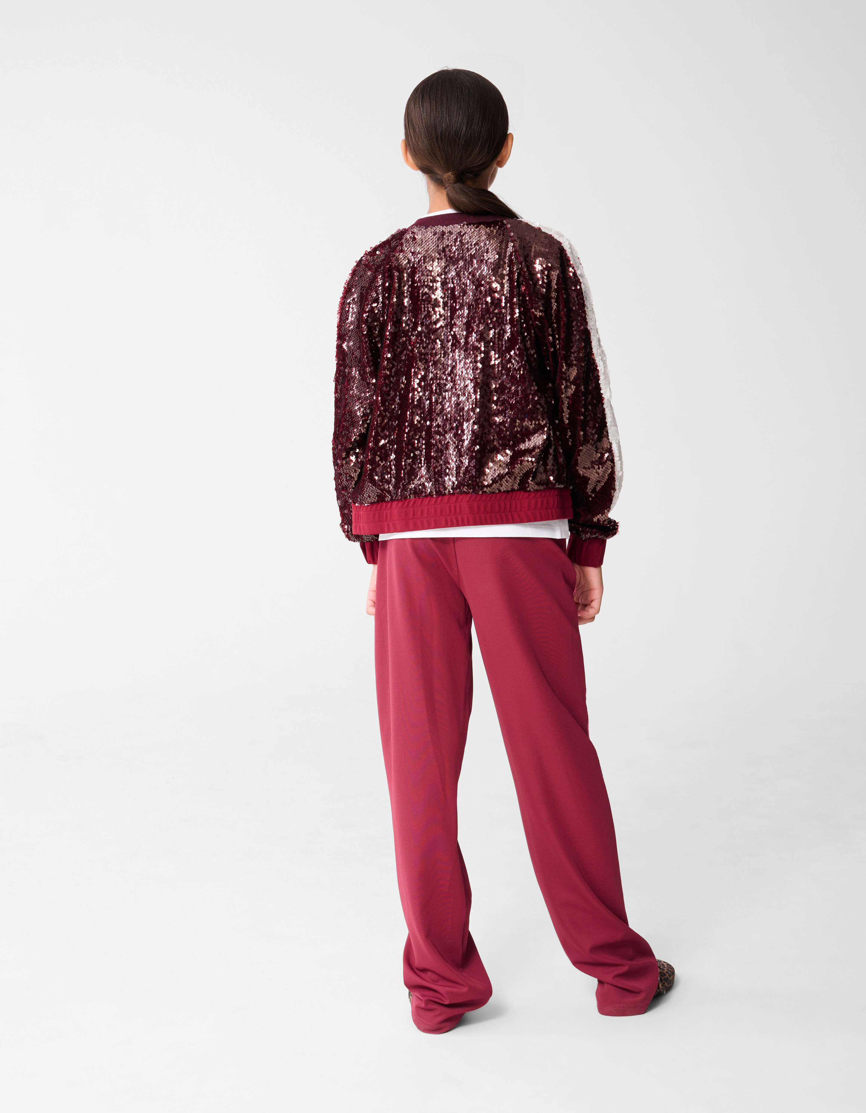 Pailletten Bomber Dunkelrot SHOEBY GIRLS
