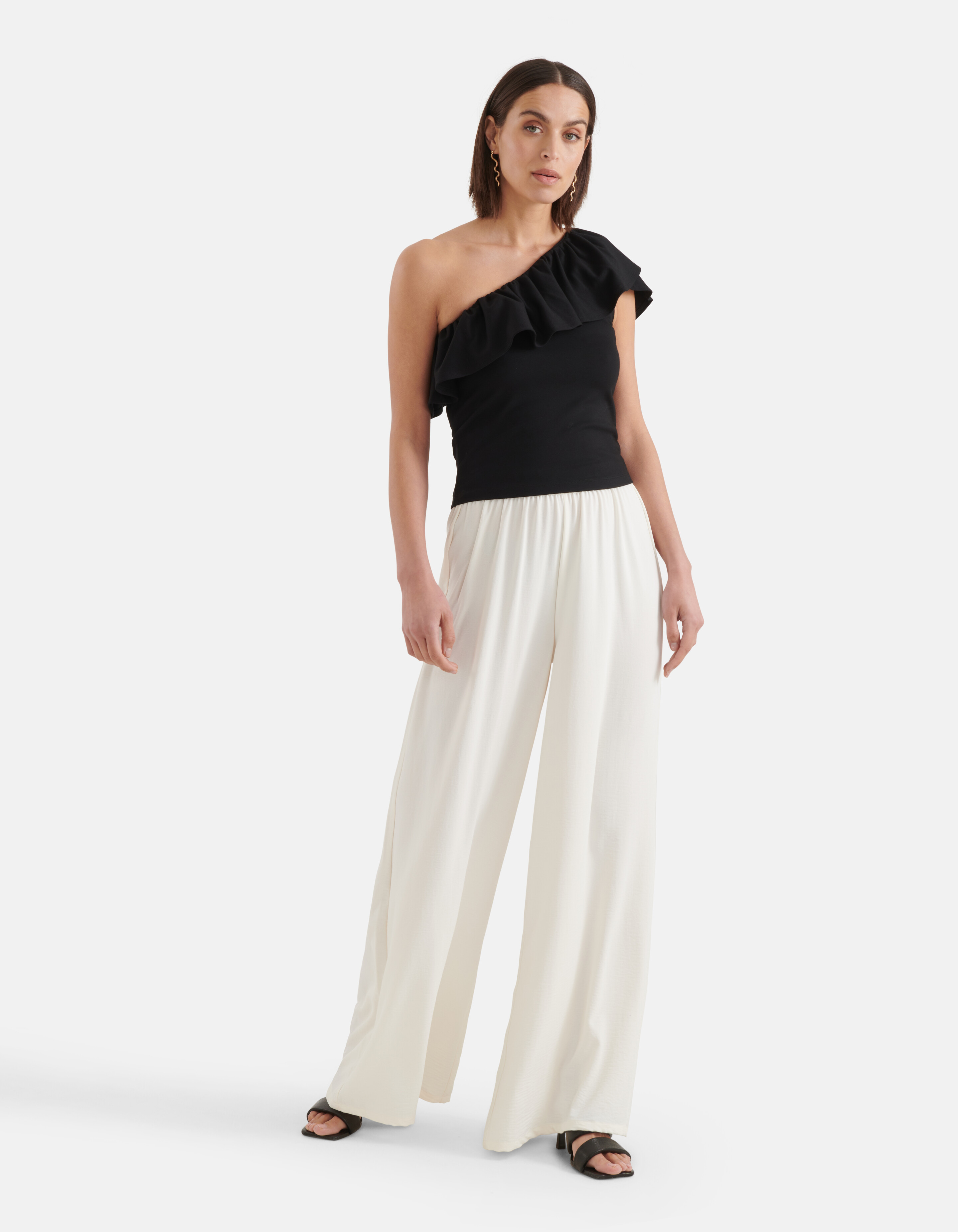 Rüschen-Top Schwarz SHOEBY WOMEN