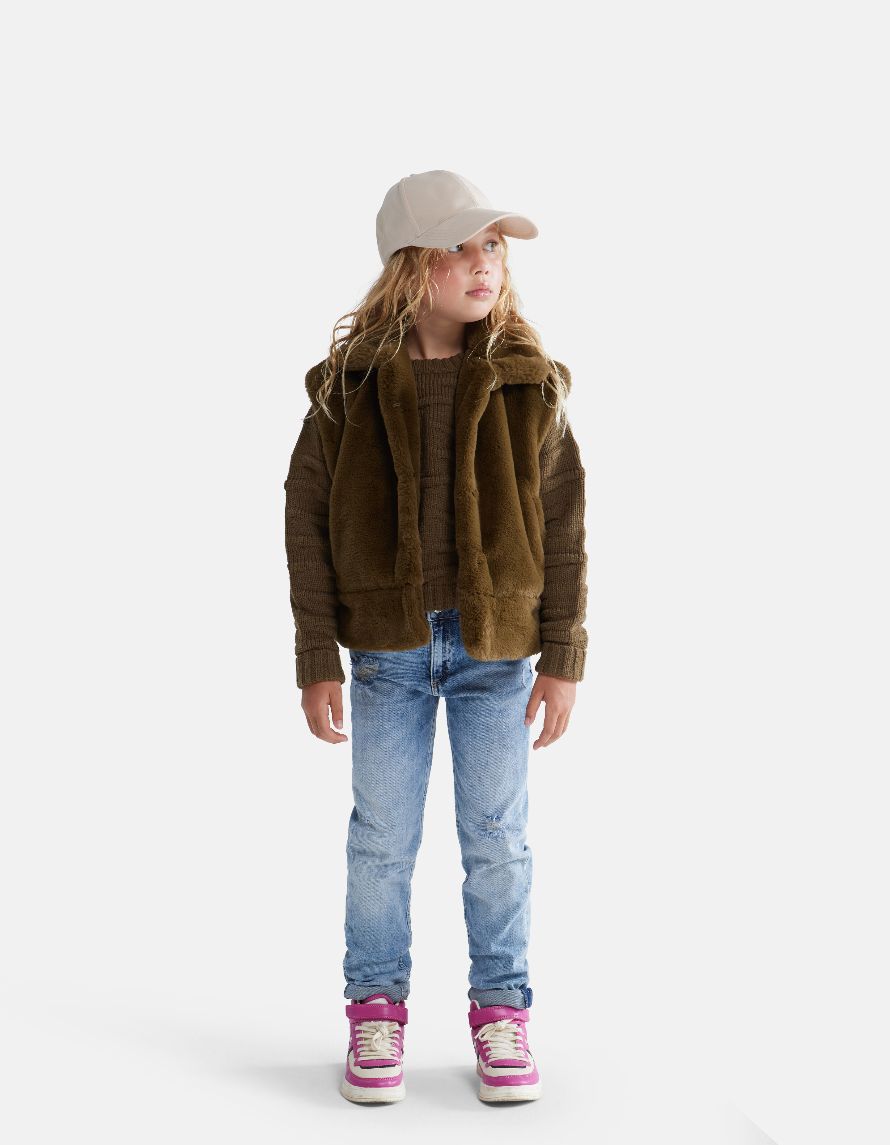 Kunstpelz-Gilet Dunkelgrün SHOEBY GIRLS