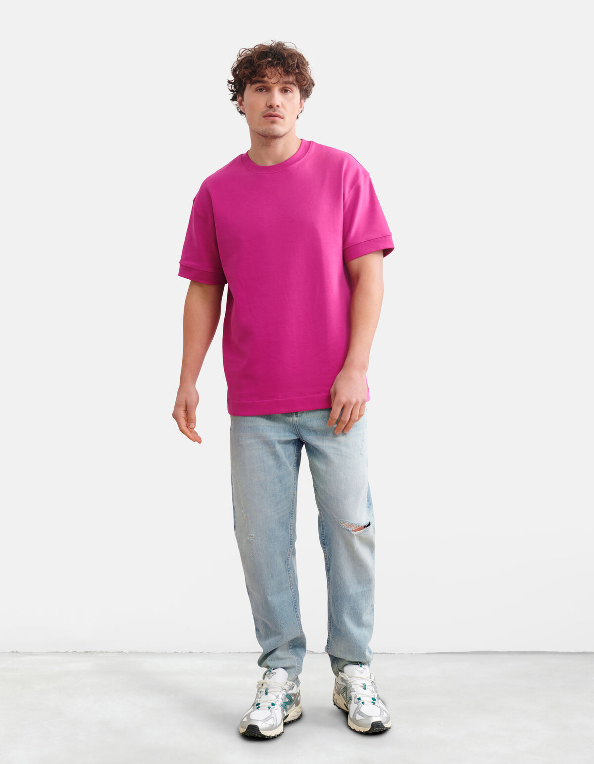 Relaxed Fit T-shirt Dunkelrosa SHOEBY MEN