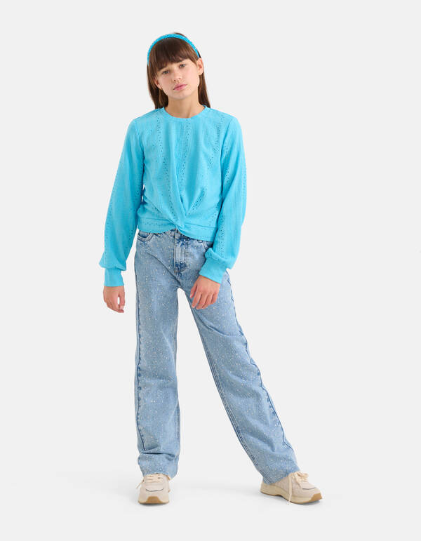Wide Leg Jeans mit Strasssteinen Mediumstone SHOEBY GIRLS