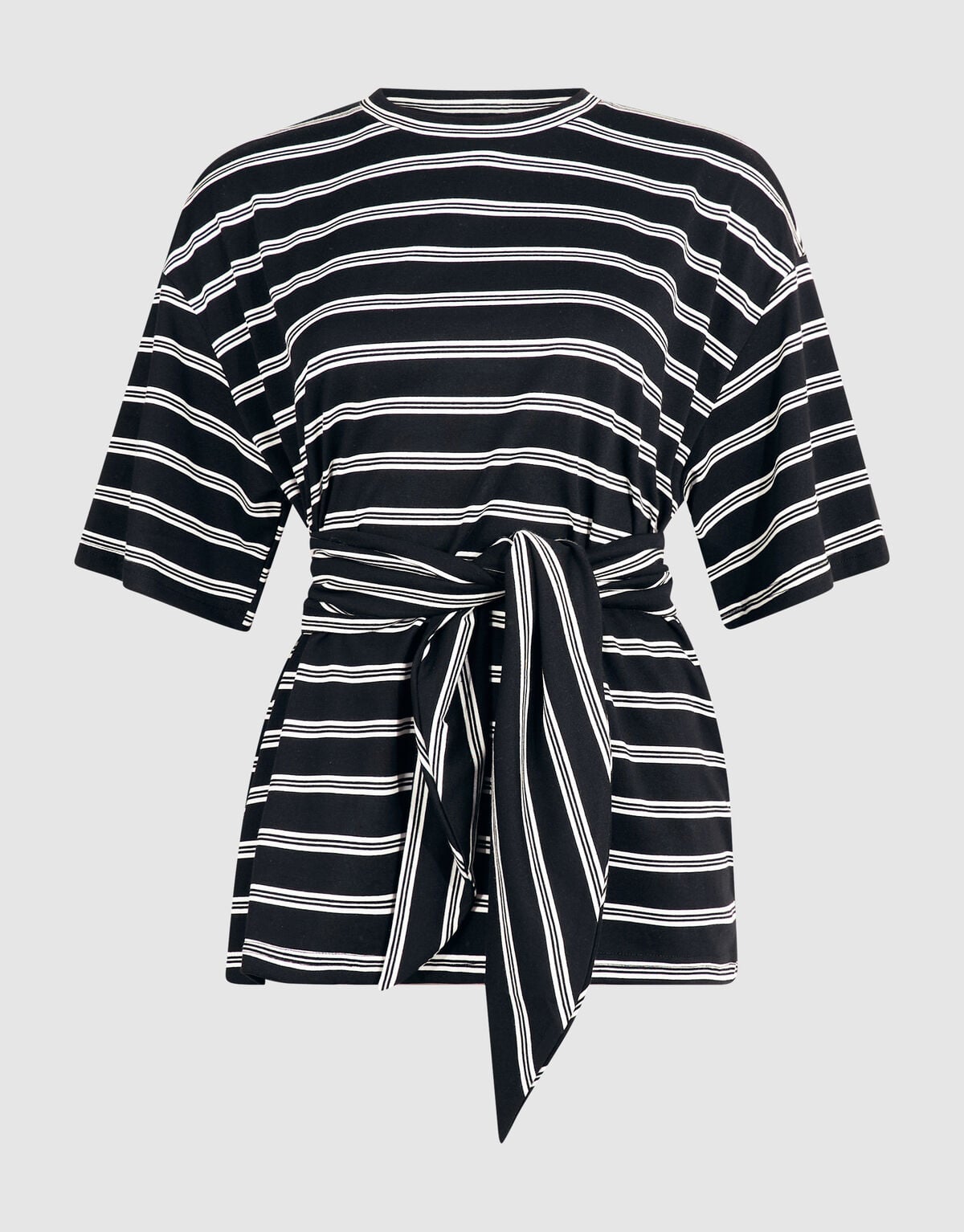 Schal Gestreiftes T-Shirt Schwarz/Wei&szlig; SHOEBY WOMEN