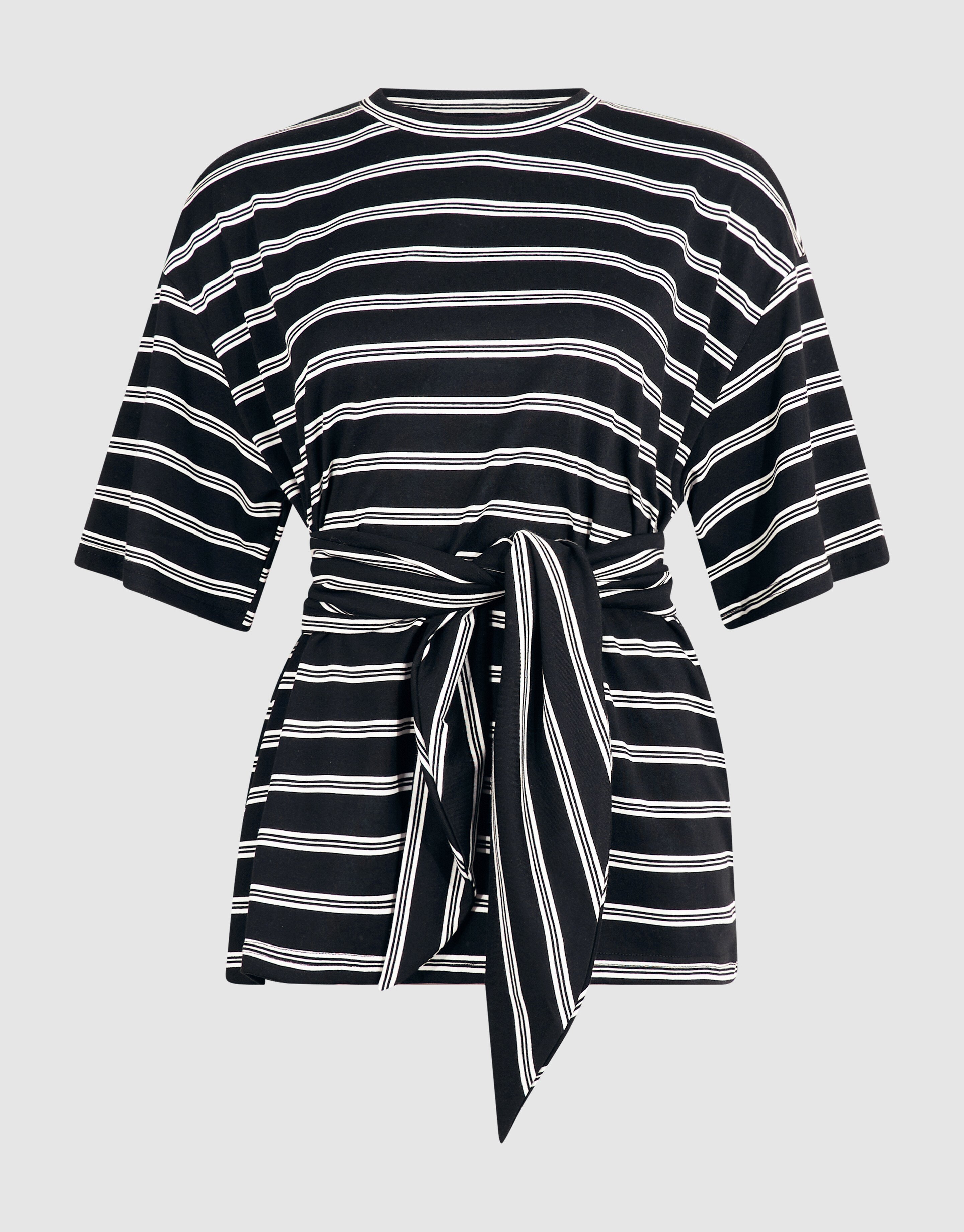 Schal Gestreiftes T-Shirt Schwarz/Wei&szlig; SHOEBY WOMEN