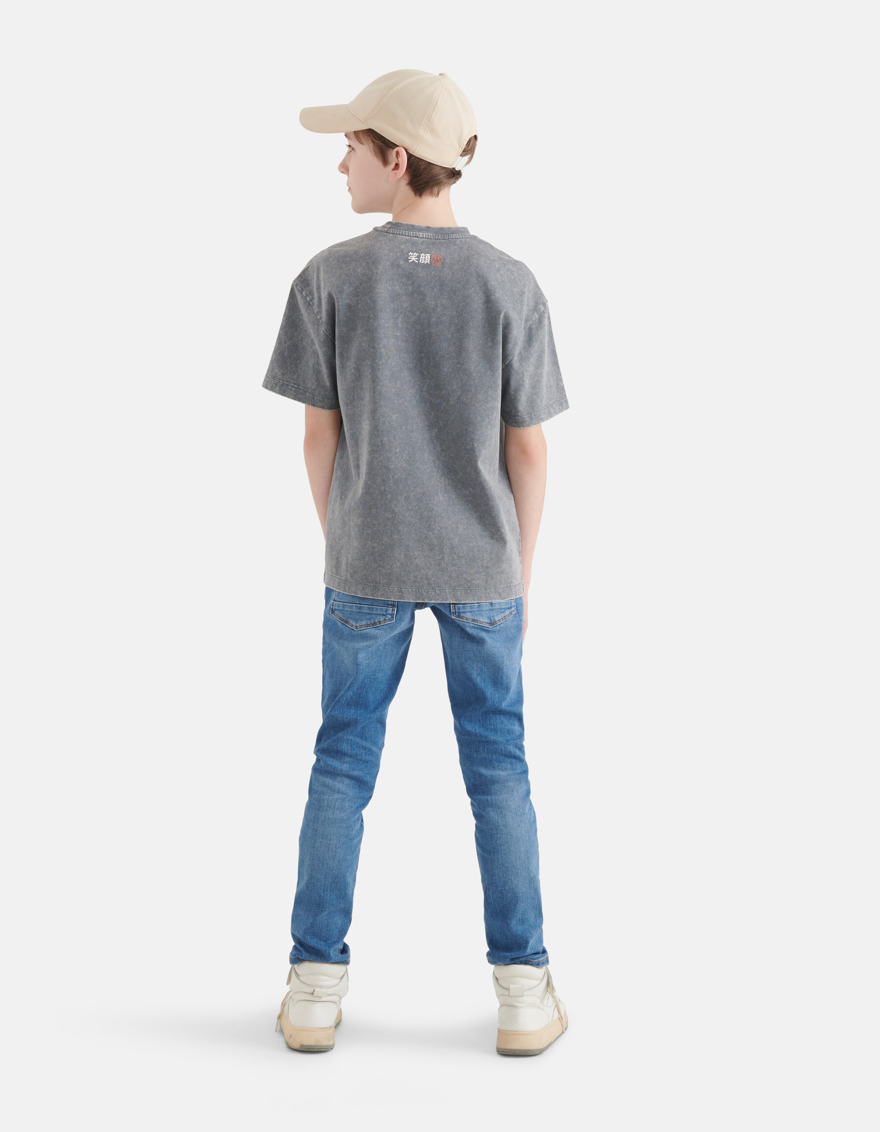 Gewaschenes T-shirt Hellgrau SHOEBY BOYS