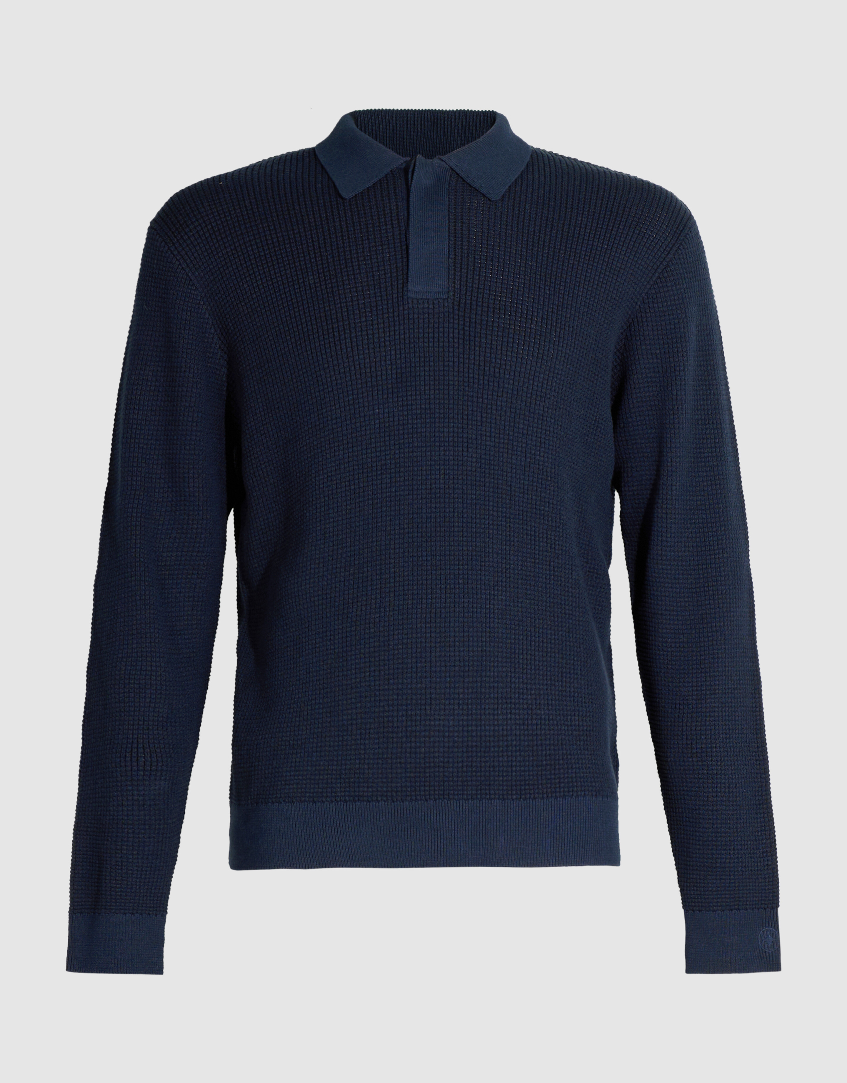 Gestrickte Poloshirt Mit Kn&ouml;pfen Dunkelblau SHOEBY MEN