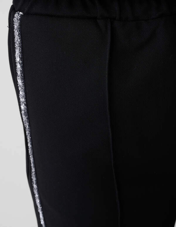 Glitzer-Hose mit weitem Bein, schwarz SHOEBY GIRLS