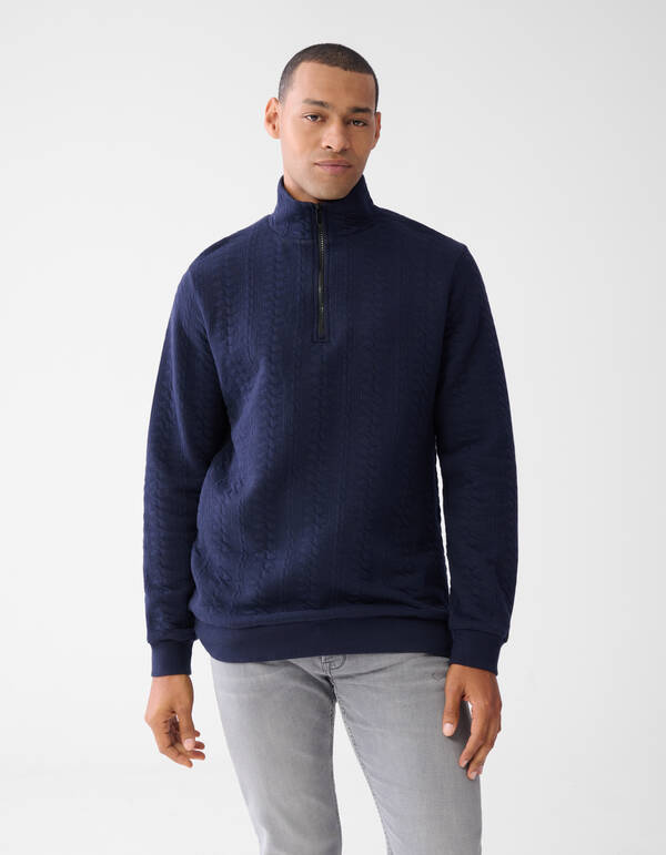 Pullover mit Reißverschluss Dunkelblau SHOEBY MEN