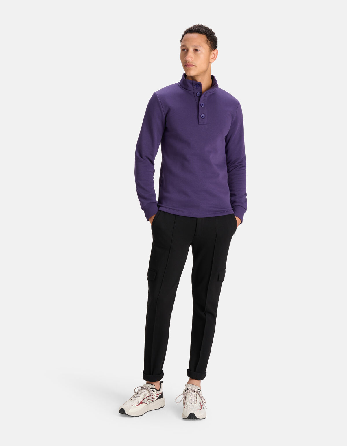 Knöpfe Pullover Lila SHOEBY MEN