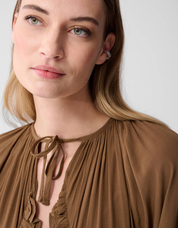 Volant Maxi Kleid Khaki SHOEBY WOMEN