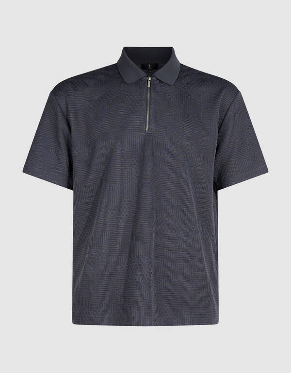 Structuur Zipper Polo Dunkelgrau SHOEBY MEN