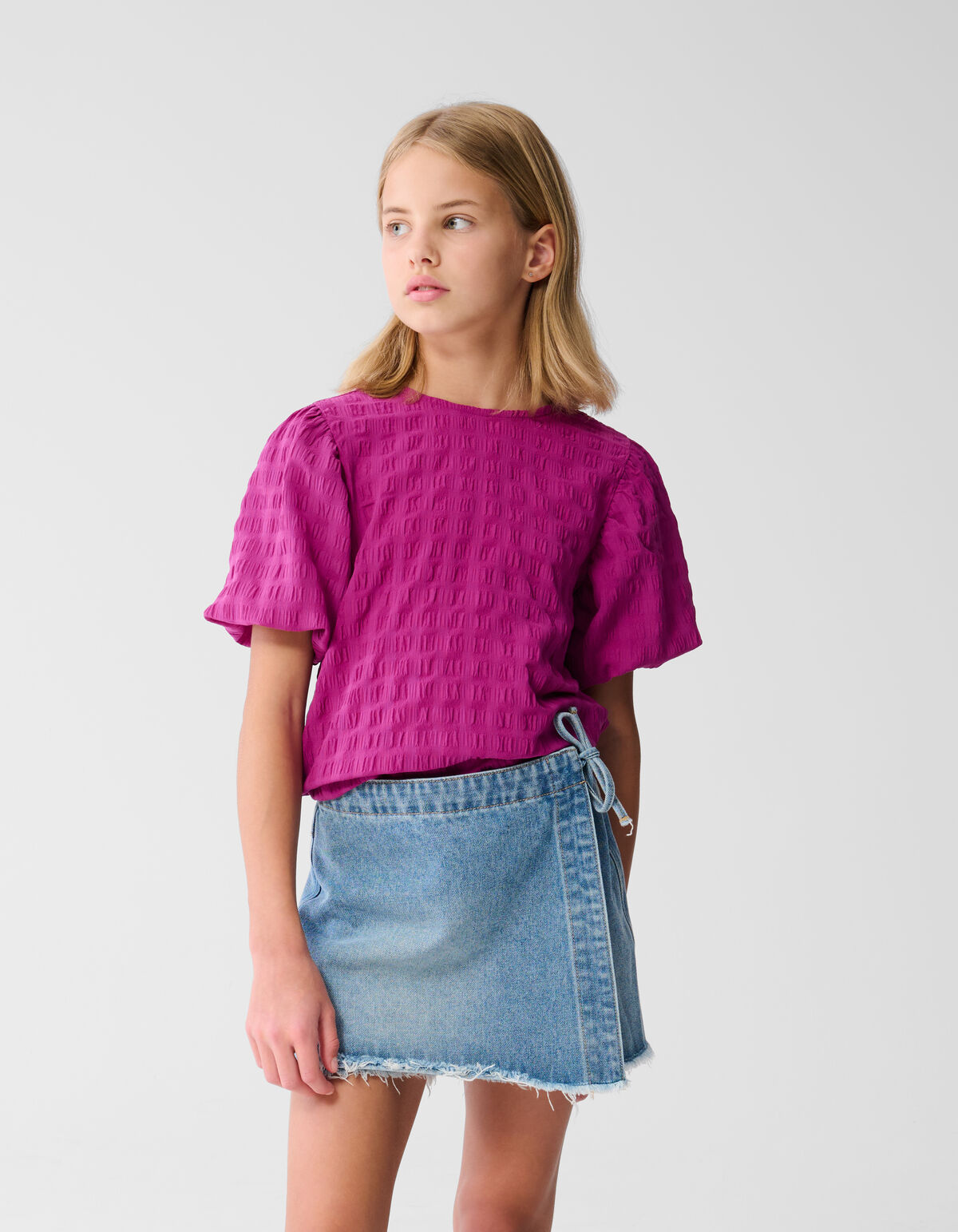 Crinkle Bow Top Rosa SHOEBY GIRLS
